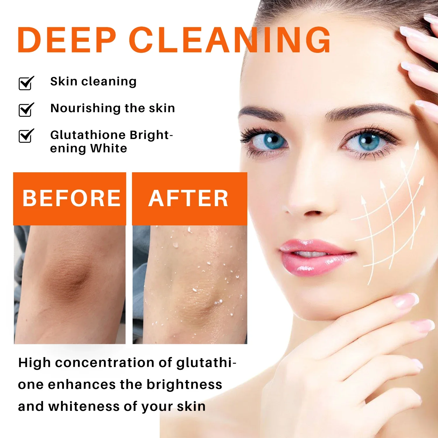 Glutathione Facial Soap Skin Brightening Deep Cleansing Glutathione Handmade Moisturizing Soaps Body Care body whitening soap facial cleansing soap