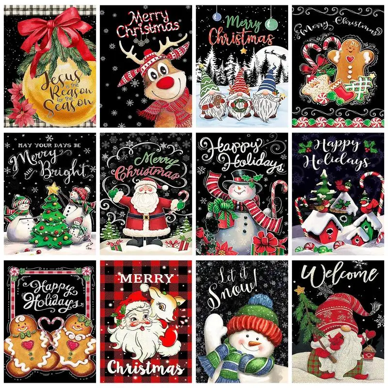 

CHENISTORY Mordern Painting By Numbers Paint Kit Christmas Blackboard Pictures Home Decor Handicraft On Canvas Diy Gift Handmade