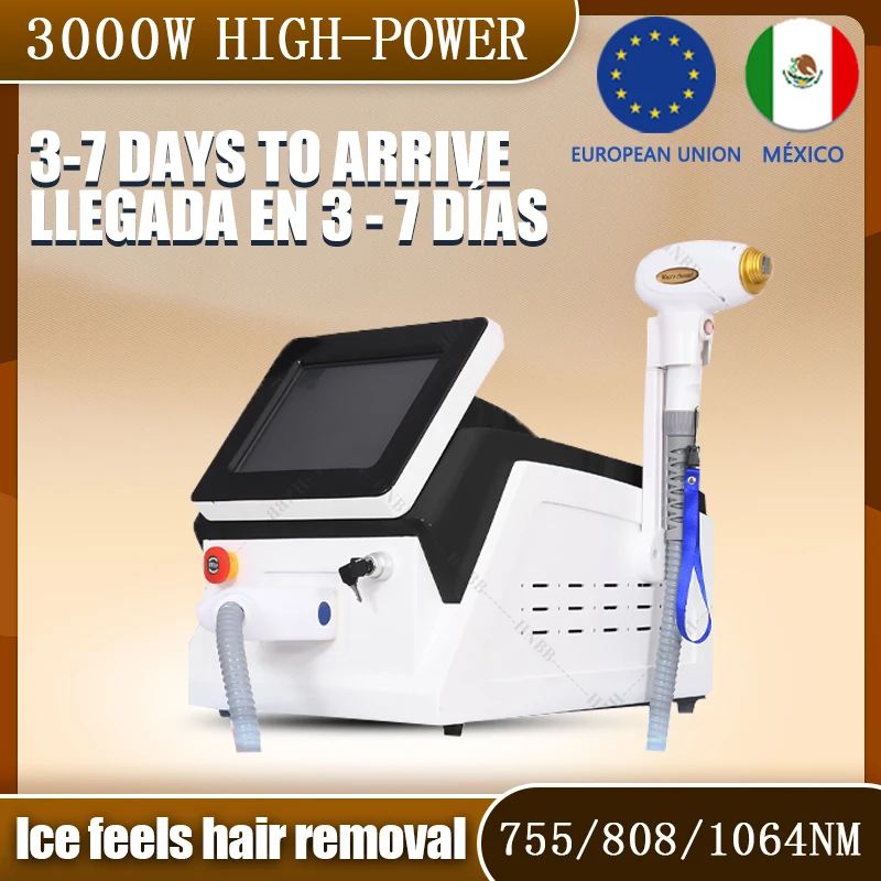 Wavelength 808nm Diode Laser Hair Remover Painless Effective Hair Removal Machine with 755nm 808nm 1064nm for All Skin