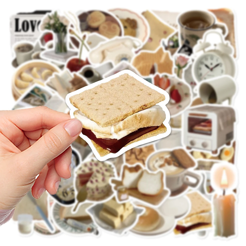 50PCS Ins 스타일 좋은 아침 스티커 전화 문구 용품 스크랩북 노트북 데칼 스티커 스토리 스토어