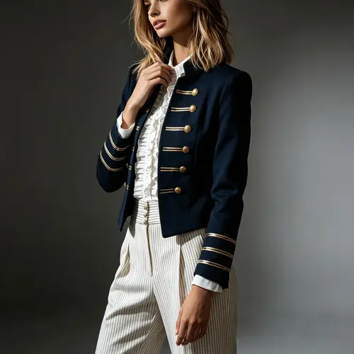 Commuter Long Sleeve Jacket Coat European American Fashion Elegant Double Breasted Coat Outerwear For Women Spring Falll Tops - Image 4