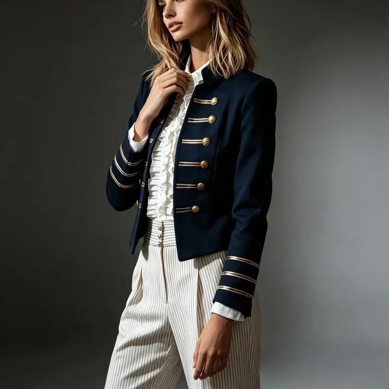 Commuter Long Sleeve Jacket Coat European American Fashion Elegant Double Breasted Coat Outerwear For Women Spring Falll Tops - Image 4