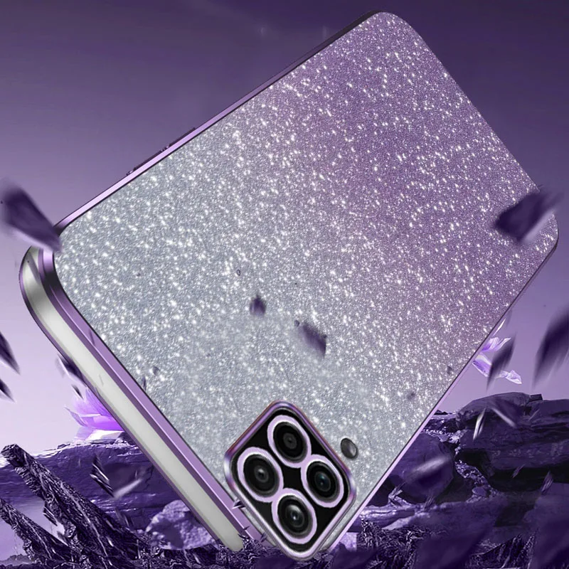 Gradient Glitter Plating Clear Soft Phone Case