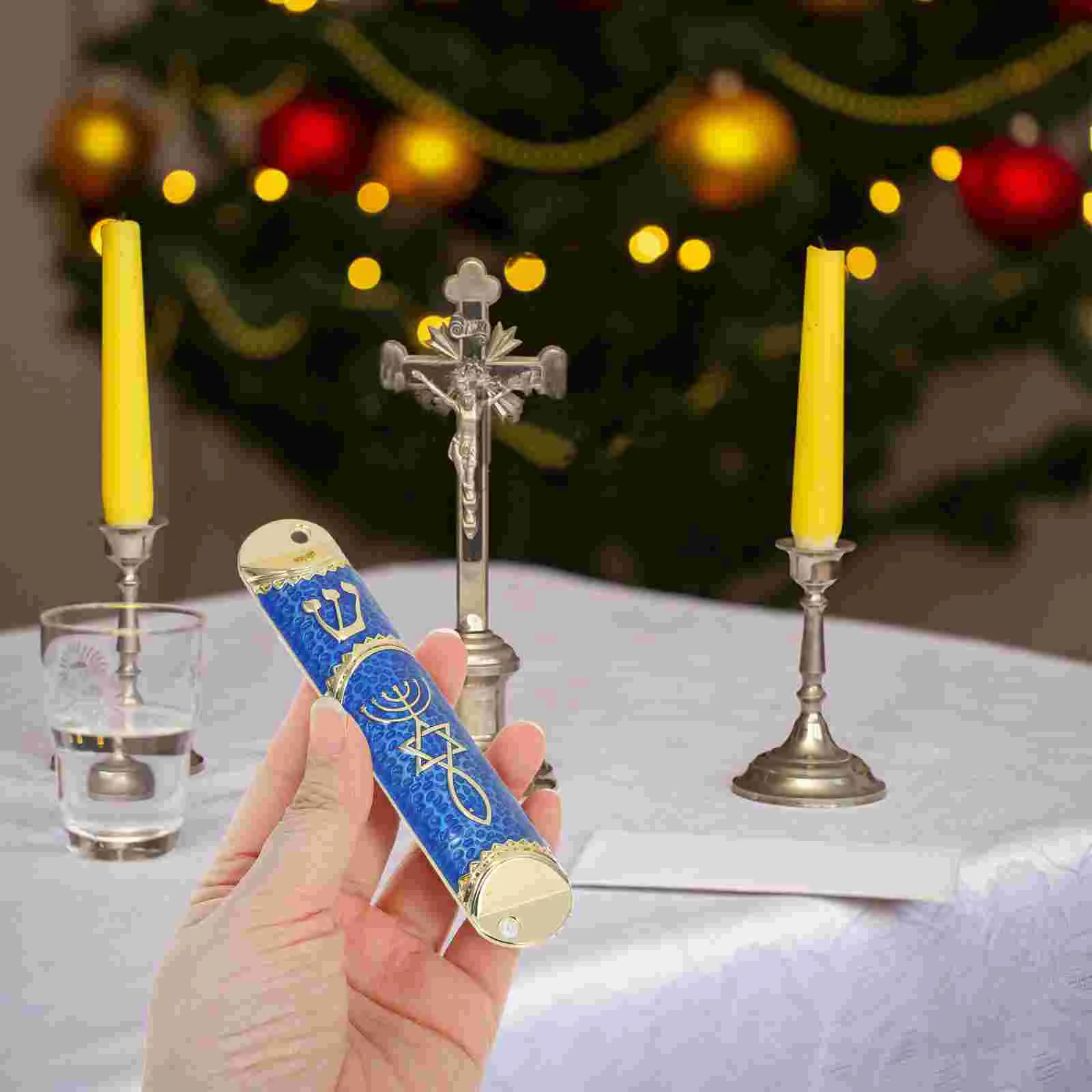 Mezuzah Scroll Jewish Door Practical Mezuza Metal Mezuza Plaque Judaica Gift with Scroll 4