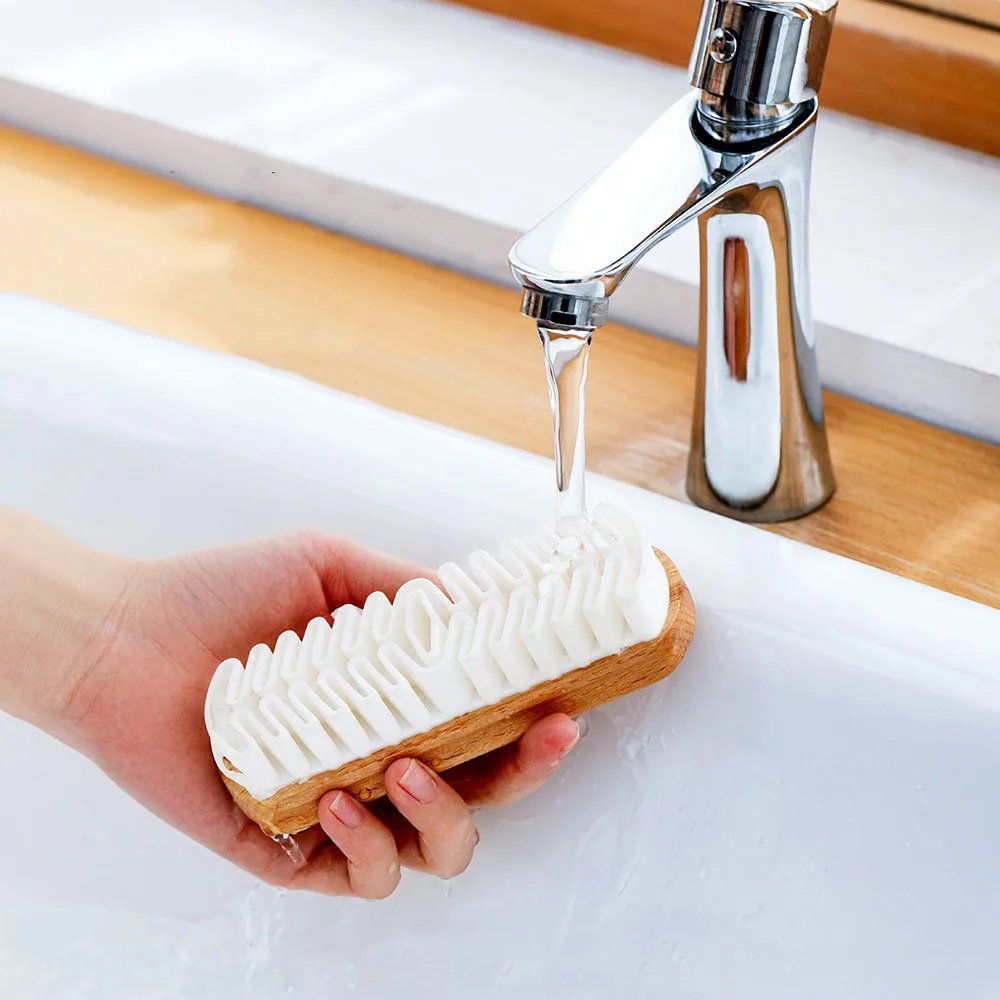 Suede Cleaning Brush Raw Rubber Head and Beech Wood Handle Shoes Cleaning Kit Leather Series Car Interior Cleaning Tool 3