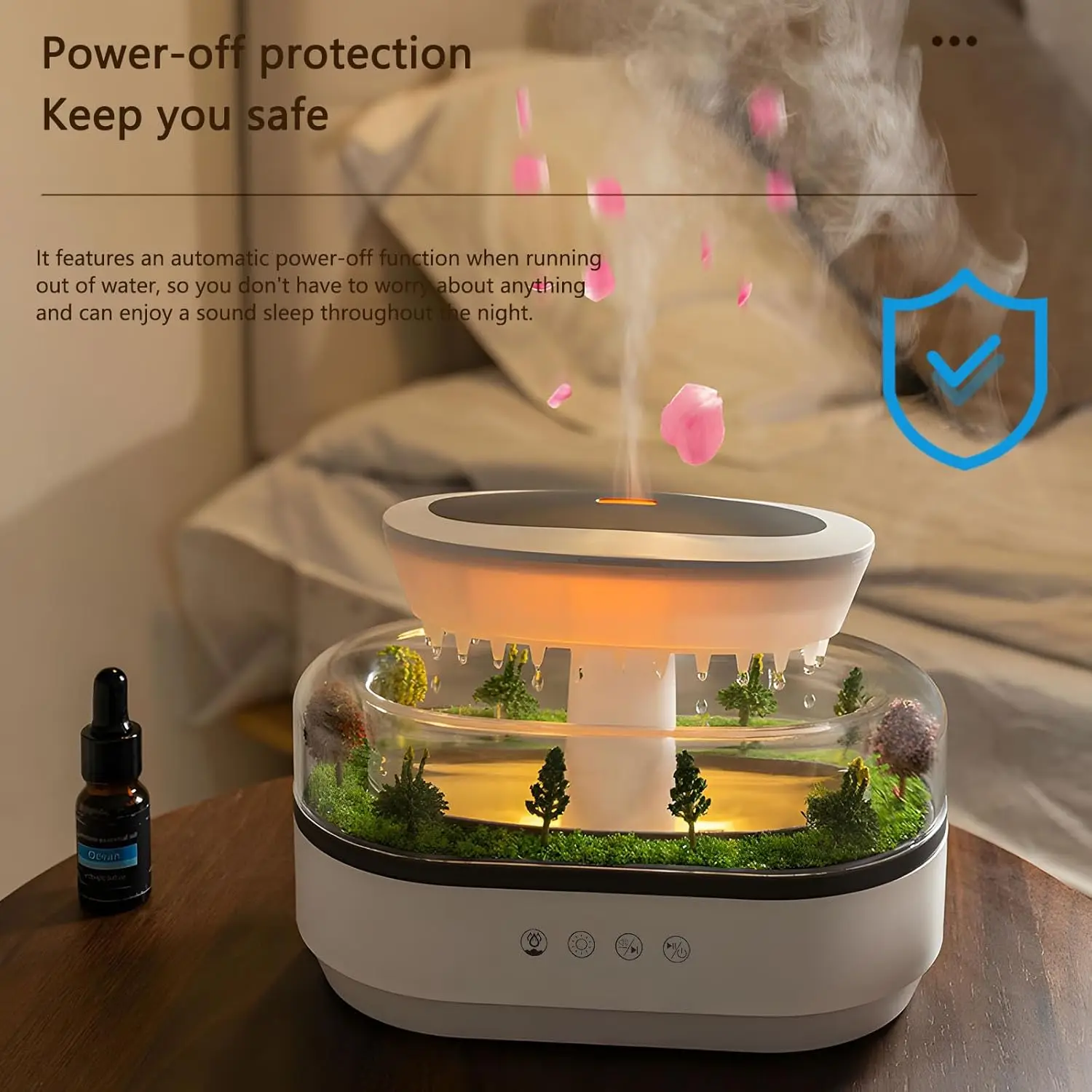 250ml Microlandscape Raindrop Essential Oil Aromatherapy Diffuser Colorful Light Ultrasonic Aroma Humidifier for Home Bedroom 3