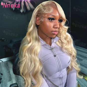 13x6 HD Transparent 613 Lace Frontal Wig Human Hair Honey Blonde Colored Brazilian Remy 13x4 Body Wave Lace Front Wig for Women