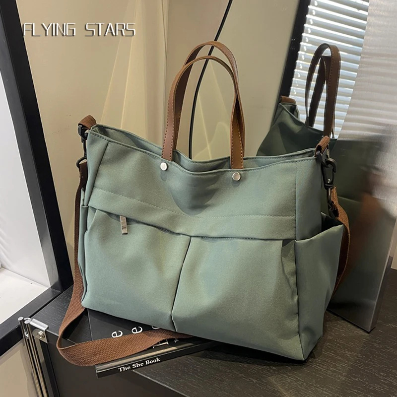 Borsa a Spalla da Donna alla Moda 2026, Grande Capacità, Borsa da Viaggio Casual, Borsa per Libri e Documenti per Studenti Universitari, Borsa Tote in Nylon Resistente