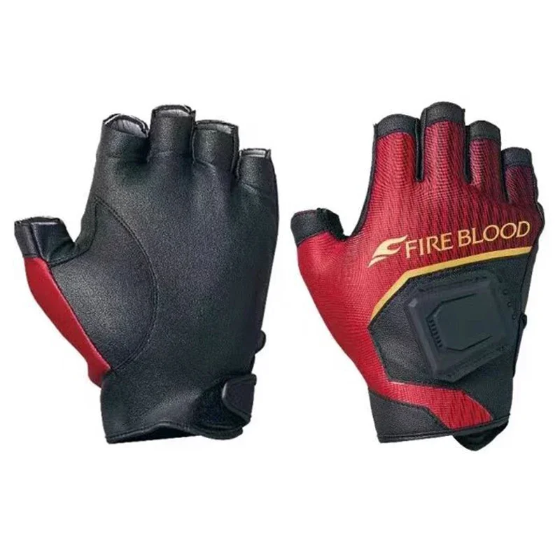 Men Leather Anti Slip 3/5 Half-Finger Fishing Gloves Outdoor Sports Camping Hiking Cycling Wear-resistant cycling gloves fishing gloves