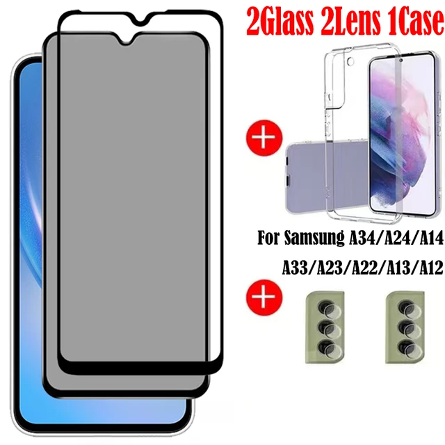 Paquet de 2] Protecteur d'écran de confidentialité en verre trempé pour  Samsung Galaxy A53 5G, anti-empreintes, dureté 9H, anti