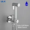 ULA Brass Bidet Faucet Portable Bidet Sprayer Single Cold Water Tap Toilet Faucet Sprayer Douche Bidet Faucet Black/Chrome/Gold 2