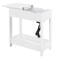 Table d'appoint EUGAD avec prise intégrée, table de chevet, console de café, table de canapé, plateau de table pliable pour salon, chambre, cuisine, entrée 2