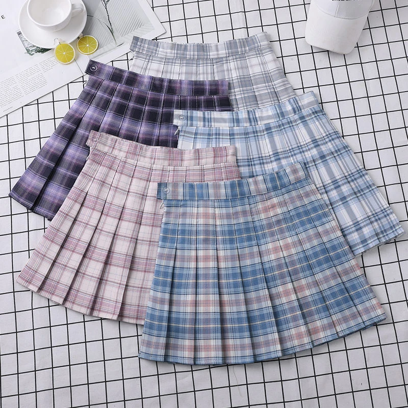 Plaid Skirt Pleated High-Waist Women's Summer A-Line Korean College Style School Girls Eam Dance Clothing Mini Short Skirt 2017 new kids indoor gold silver women s dancing shoes for girls soft sole ballet dance shoes size 21 39