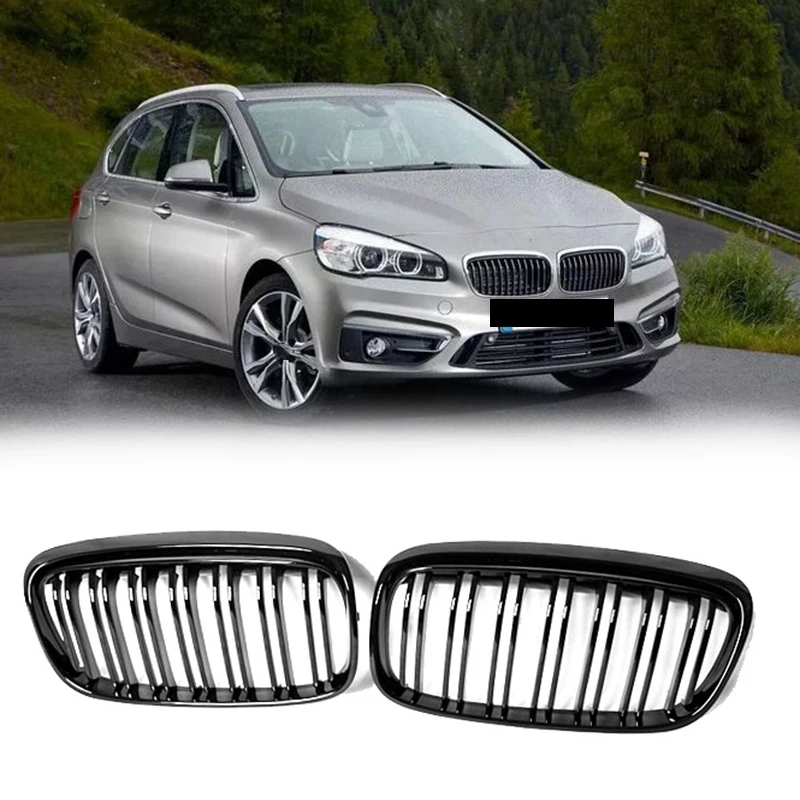 

Car Dual-Slat Grille Front Bumper Kidney Grille For-BMW 2-Series F45 F46 2014-2016