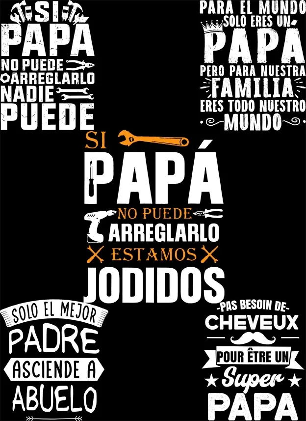 If Dad Can't Fix It We're Screwed T Shirt Retro Spanish Father Papa Gift Men Clothing Unisex Cotton Casual EU Size T-shirt