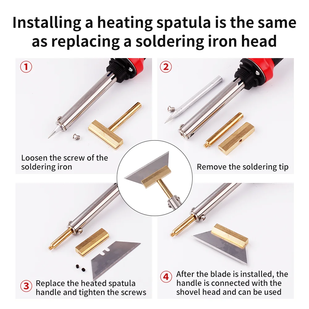 Cleaning tools LUXIANZI Soldering iron Heating Blade Fingerprint IC Mainboard Repair Tools For Mobile phone Glass Glue Remove soldering iron tips chip repair tool set