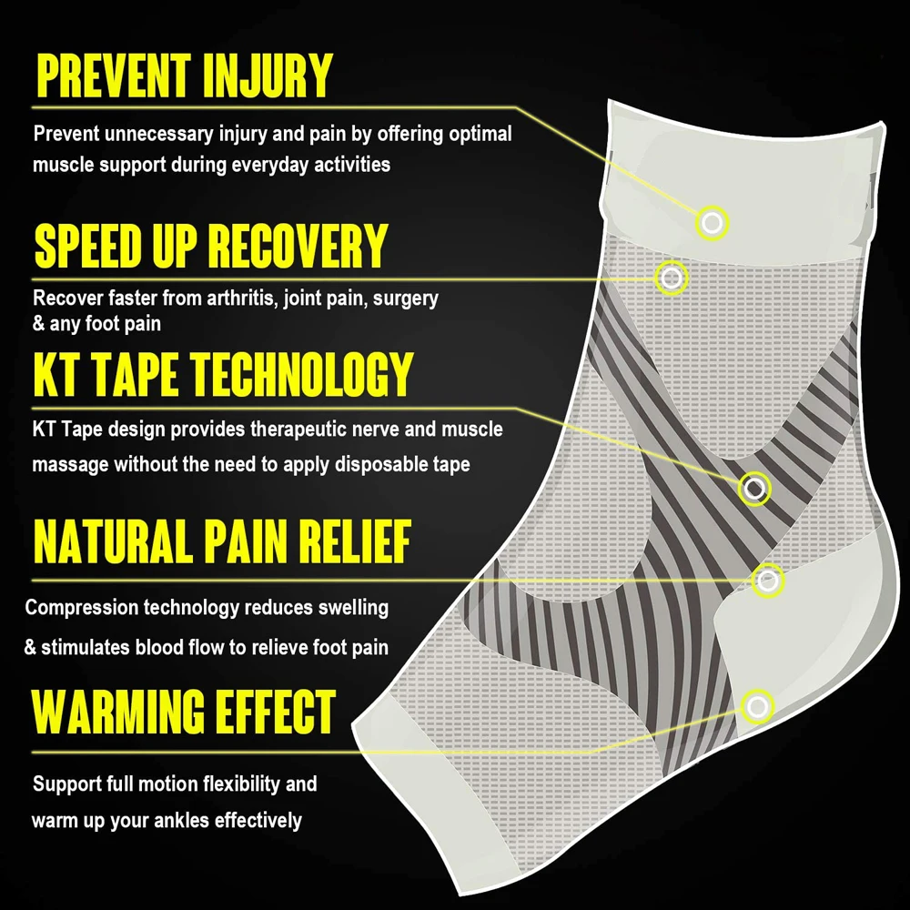 Ankle Support Sleeve Women Men Open Toe Compression Socks Night Splints Plantar Fasciitis Tendonitis Foot Support 1Pair ankle support compression socks ankle straps ankle support brace