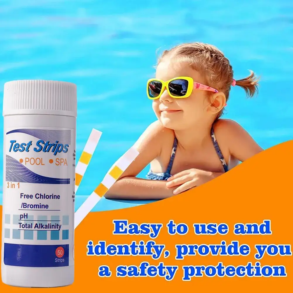 3 In 1 Test Paper Chlorine Immersion Hot Tub PH Test Pool Strips Strips Spa Paper Water Swimming Test Test R7K6