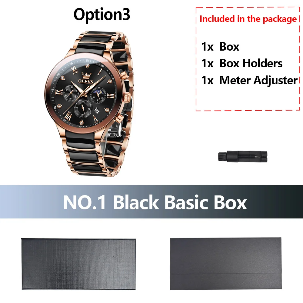 ساعات OLEVS الفاخرة للرجال من الفولاذ المقاوم للصد...