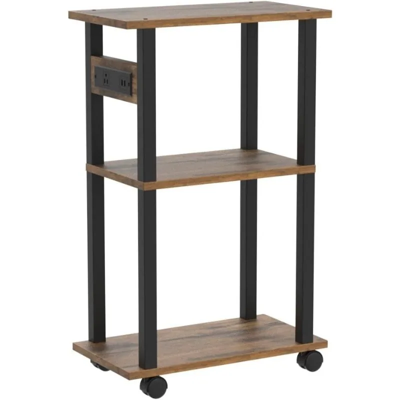 Small Narrow Sided Table with Charging Station, Set of 2 Tight Fitting Coffee Tables for Small Spaces 5