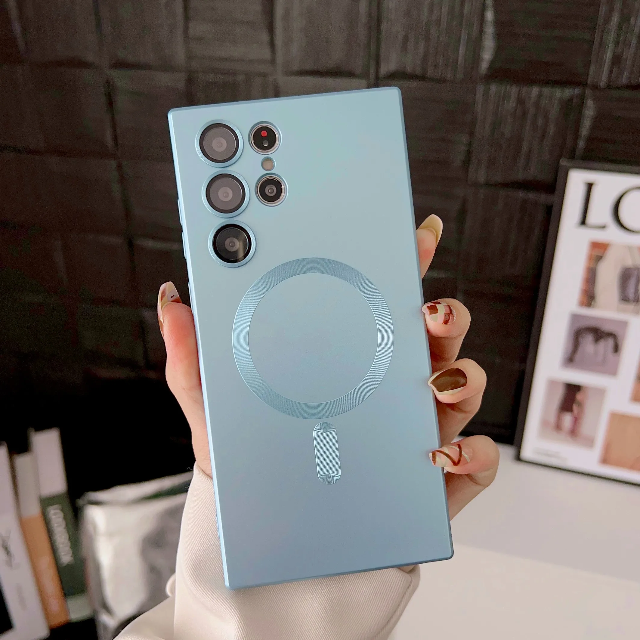 Luxury Magnetic Wireless Charging Shockproof Phone Case with Soft Cover