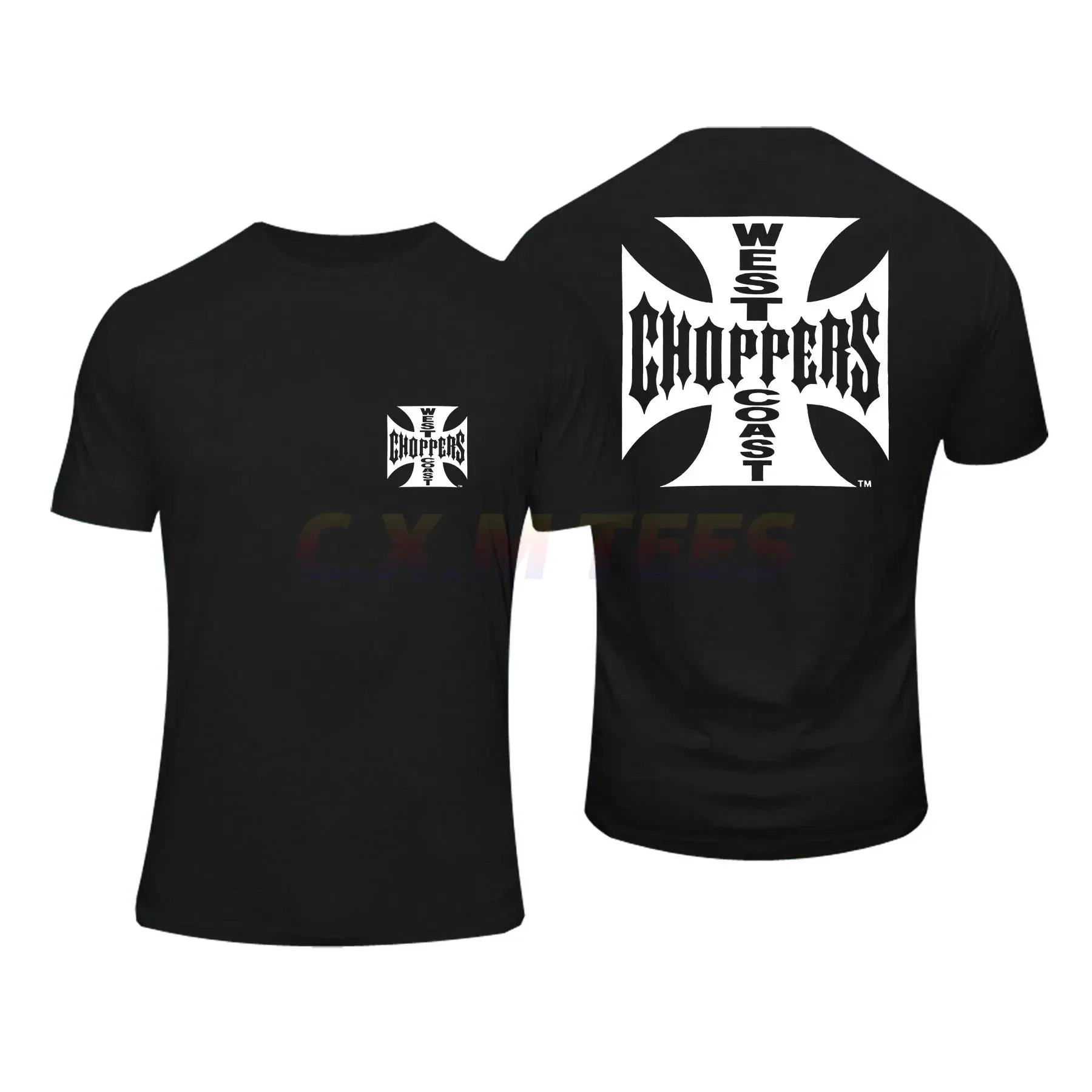 

Amazing Tees Men West Choppers Cross T Shirt Double-sided Casual Oversized T-shirt Male T-shirts Graphic Short Sleeve S-3XL