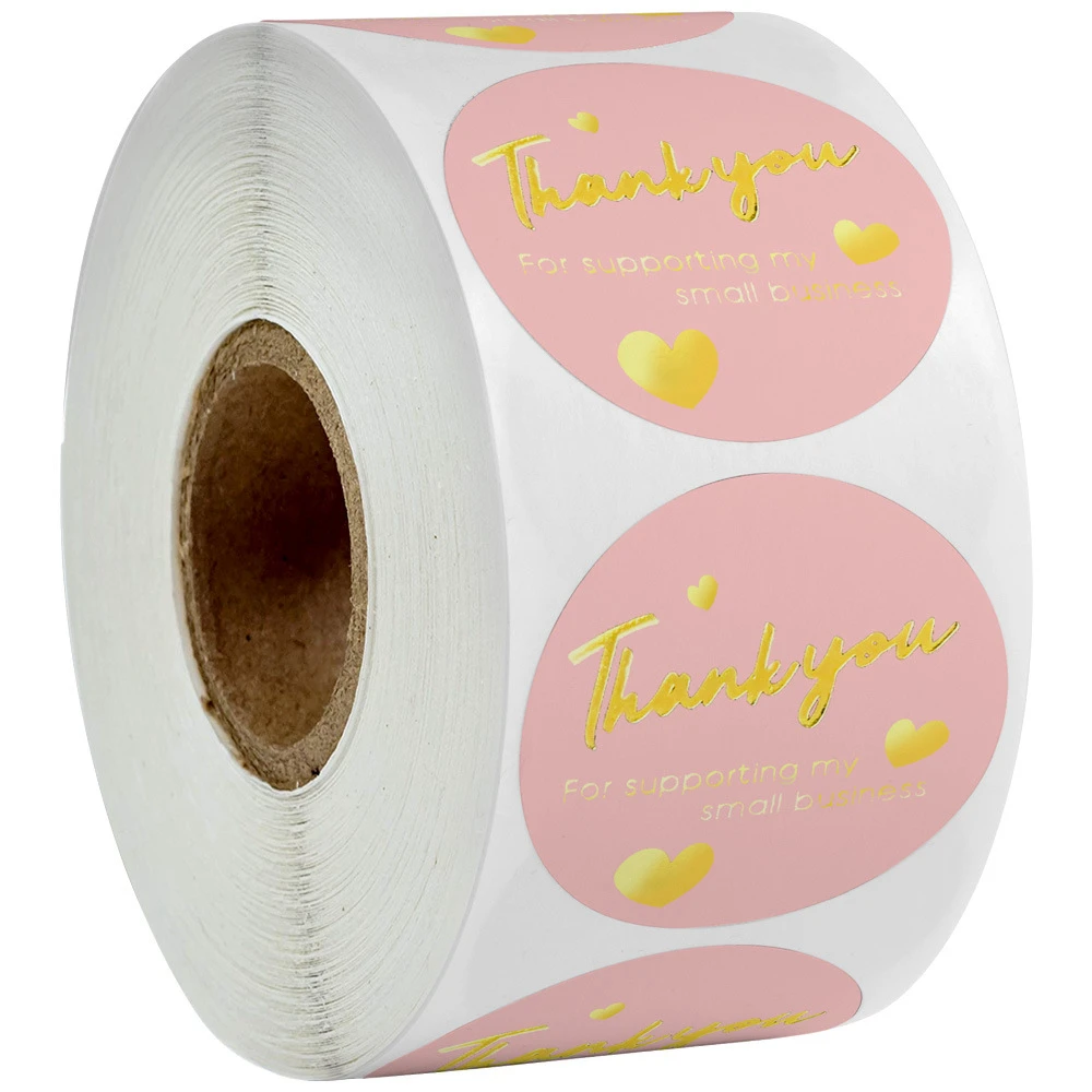 500 Stück/Rolle Hochzeitsgeschenkbox, runde Etiketten, Kraftpapier, Dankeschön-Aufkleber, Blumen-Geschenk, Kuchenboxen, Aufkleber, Hochzeitsumschlag-Aufkleber