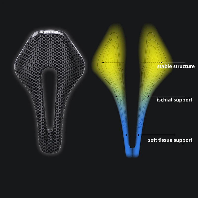 Bicycle Saddle ZEIUS Carbon/Nylon Fiber 3D Printed Bicycle Saddle Ultralight Hollow Breathable Comfortable MTB Road bike Cycling Seat Parts