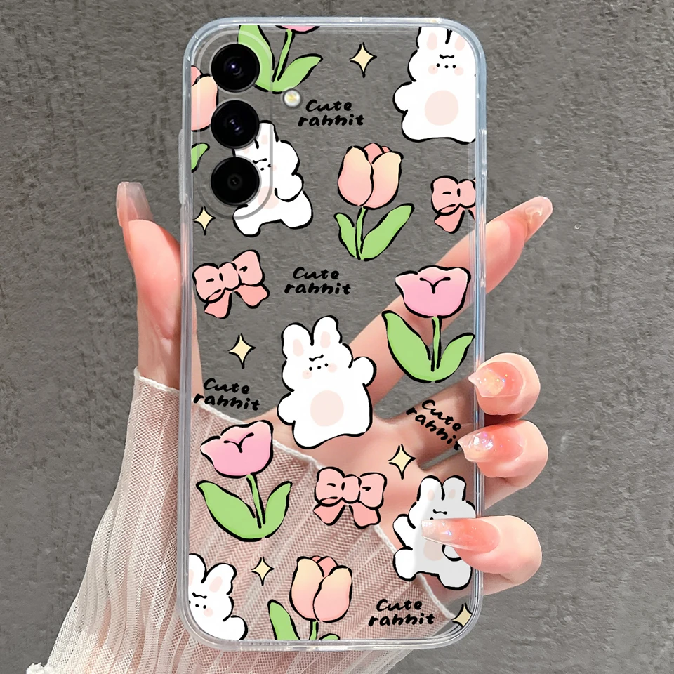 Pink Star Dinosaur Creative Silicone Clear Phone Case - Durable Bumper Housing Design