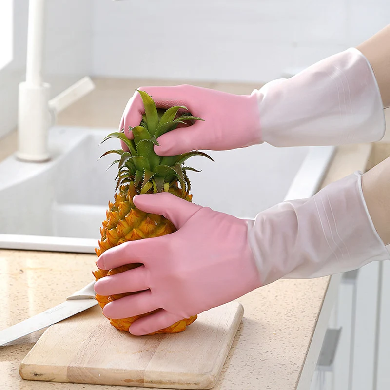 Reusable Household Gloves Waterproof Rubber Latex Cleaning Laundry Gloves Dishwashing for Kitchen Dish Washing