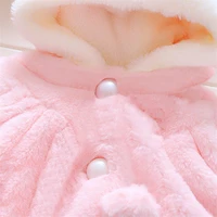 Bébé filles vêtements nouvelle Cape automne/hiver laine pull châle bébé oreilles de lapin polaire veste Cape pour nouveau-né 6