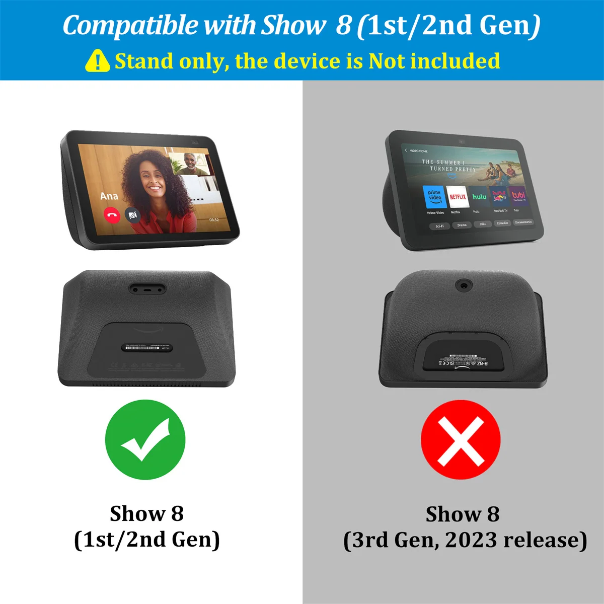 【美品6/19発送可】EchoShow8 第2世代 エコーショー8充電式スタンド Amazon echo show 8バッテリーベース,調整可能なパワーバンク