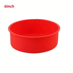 Round Nonstick Silicone Cake Mold - Versatile Baking Pan for Birthdays and Celebrations (6inch)