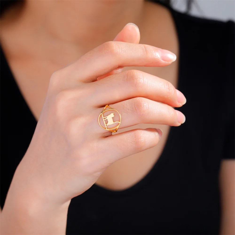 Süße Hund Katze Ringe für Frauen Mädchen Edelstahl Tier Eichhörnchen Welpen Fingerringe Mode Kpop Paar Schmuck Anillos Mujer – Detail 19