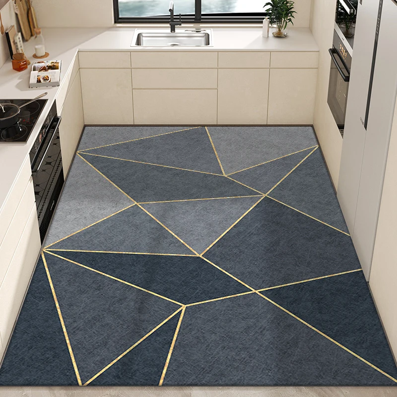 Kitchen Mat Pvc Waterproof Carpet Marble Pattern Floor Mats Home Long Strip  Leather Rug Alfombra Cocina Antideslizante Lavable - AliExpress