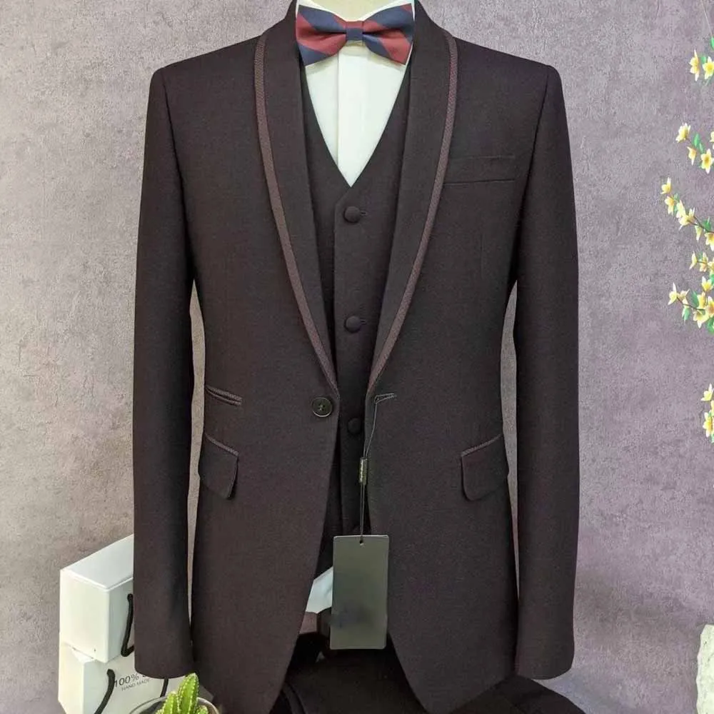 

Luxury Brown Mens Suits Tuxedos Formal Occasion Slim Blazer Suits Sets Terno Masculino Jacket+Pant Male Blazer Suits Sets
