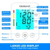 BIOLAND 2008 Blood Pressure Monitor Tensiometer Upper Arm Automatic Digital BP Machine Heart Rate Monitor Backlight Blood Press 2