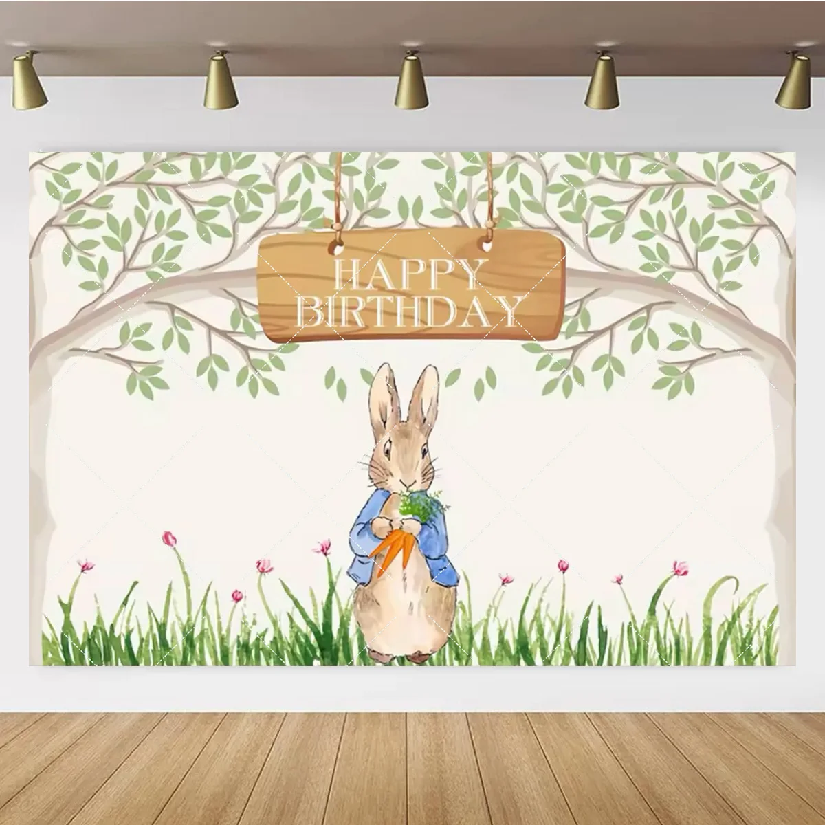 Cartoon Kaninchen Peter Garten Kinder Geburtstag Party Hintergrund Kaninchen Blume Karotte Kuchen Tisch DecorGift Baby Taufe Party Supplie – Detail 9