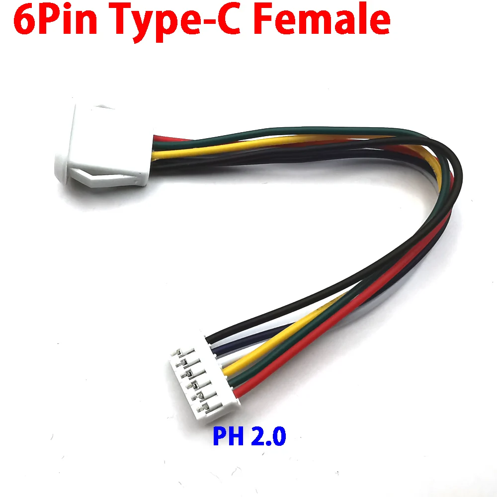 VISSQH 6 Pezzi Bianco USB C Femmina connettore,2 pin 3A presa USB C a Saldare,2 fili USB C montaggio a pannello connettore con Luce LED 24AWG impermeabile Micro USB C Femmina Jack