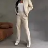Spring Woman Loose Tracksuit Zipper Sweatshirt Coat+High Waist Straight Pants Sports Outfits Female Autumn Casual Two-piece Set 3