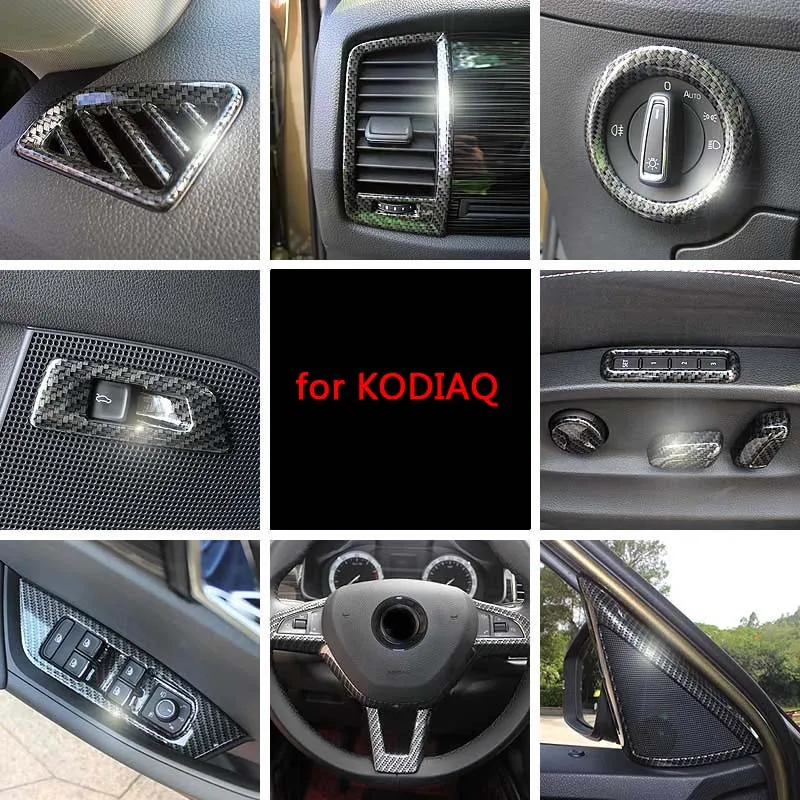 

Для SKODA KODIAQ внутренняя отделка из углеродного волокна коробка передач воздушного отверстия рулевое колесо Центральная контрольная лента