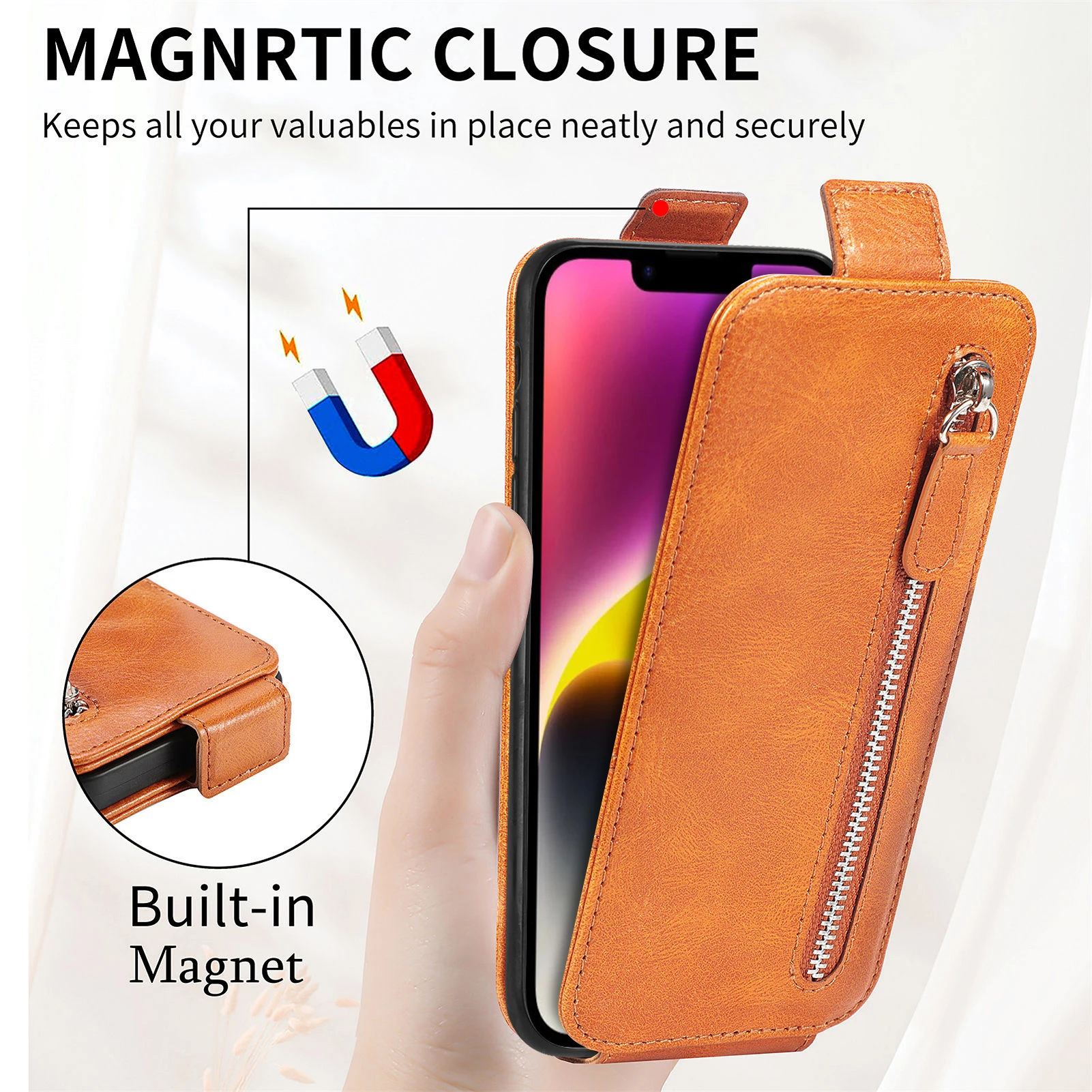 Leather Zipper Cards Holder Wallet Phone Case For OPPO Reno9 OPPO A17 A77 Realme C31 Realme C30S C33 V20 C30 Anti-drop Cover