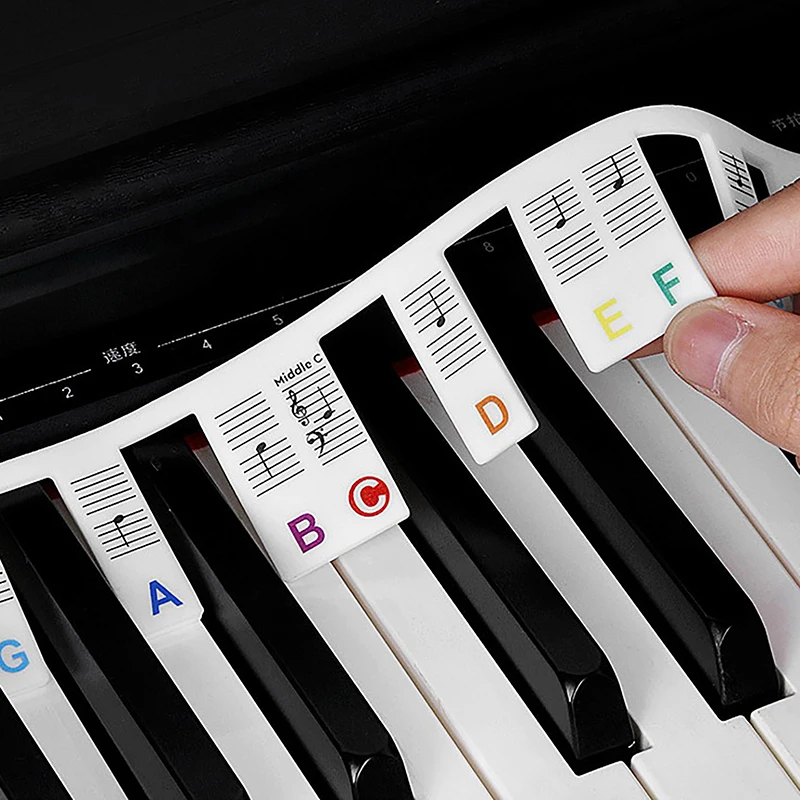 

88 Keys Reusable Silicone Piano Keyboard Note Labels Perfect For Kids & Beginners Learning Piano Notes Stickers