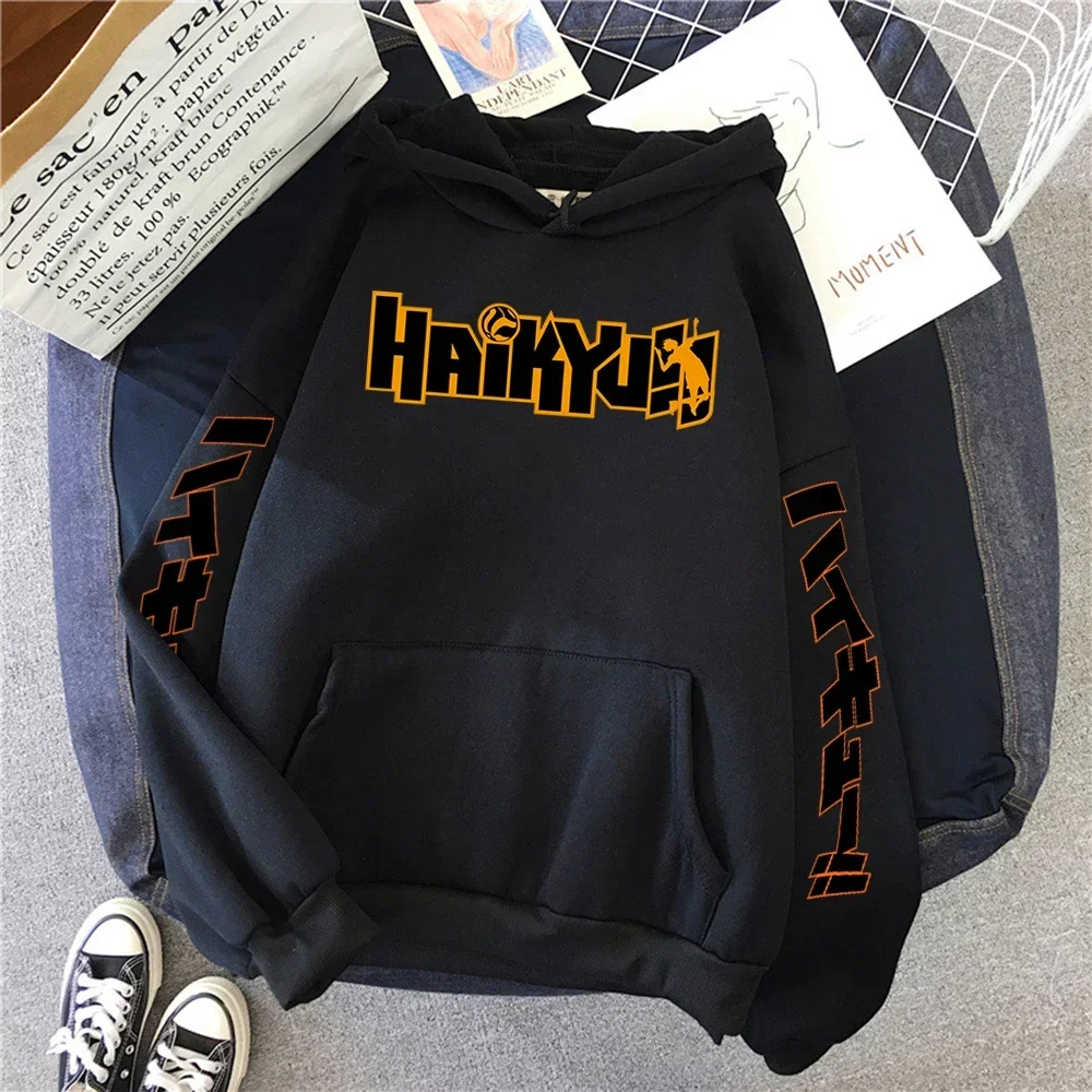 Japan Anime Haikyuu Manga Prints Hoodies Mens New Fashion Hoody Hip Hop Fleece Sweatshirts Crewneck Pullovers Cute Clothing Man 2