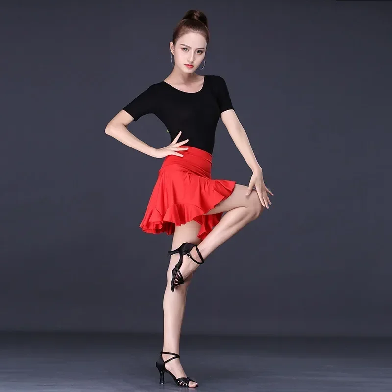 

Short Skirt Female Adult Dance Clothing Square Dance Shor tLatin Dance Skirt New Practice Skirt Half Waist Scarless