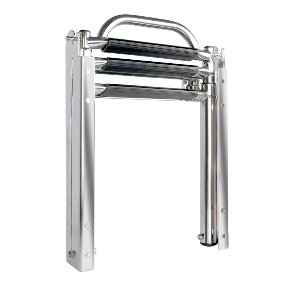 Boat Accessories Marine 3 Step Under Platform Boat Ladder Stainless Steel Boarding Telescoping Ladder With The Handle