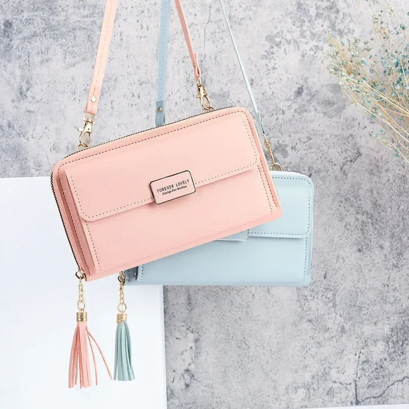 

New mobile phone bag female fashion all matching small crossbody bag student small mini mobile phone bag large capacity wallet
