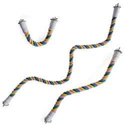 Colorful Elastic Cotton Rope Parrot Climbing and Swing Toy - M 41.5cm (Yellow)