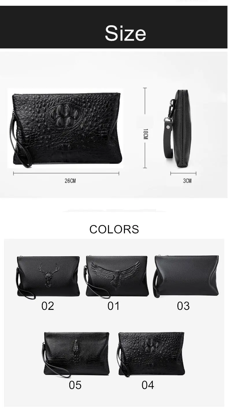 Wallet Zip Bag Envelope Clutch Men's Handbag Fashion Moneybag Casual Trend Clip Bag Thin Handbag