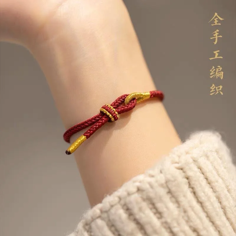 Hand Woven Size Adjust DIY Red String Bracelets Adult Child Vintage Lucky Rope Bracelet Bangles Gift For Friends Drop Shipping